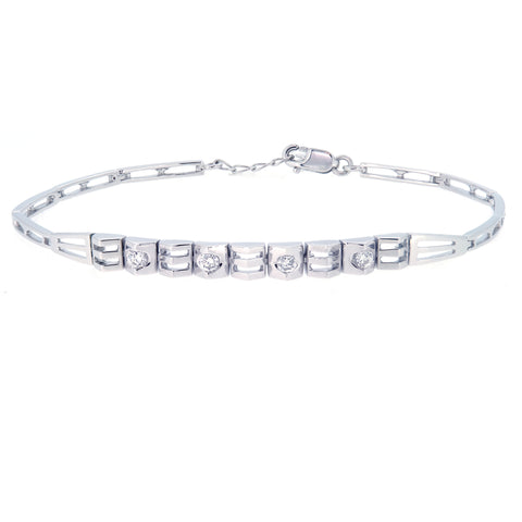 18K White Gold Diamond Bracelet | 18K 白金钻石手链
