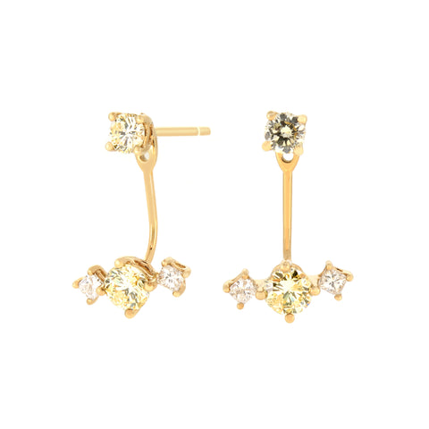 18K Yellow Gold Diamond Earrings | 18K 黃金钻石耳钉