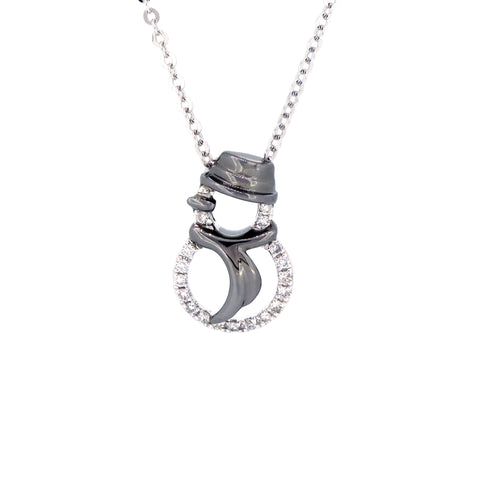 18K White Gold Diamond Necklace | 18K 白金钻石吊坠项链