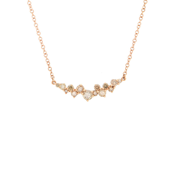 18K Rose Gold Brown Diamond Necklace 18K 玫瑰金褐色钻石吊坠项链 Jewellery