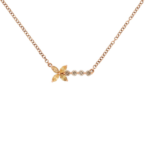 18K Rose Gold Diamond Necklace | 18K 玫瑰金钻石吊坠项链