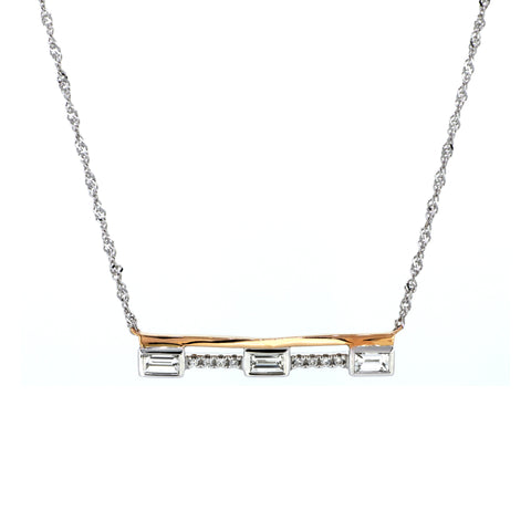 18K White & Rose Gold Diamond Necklace | 18K 白金及玫瑰金钻石项链