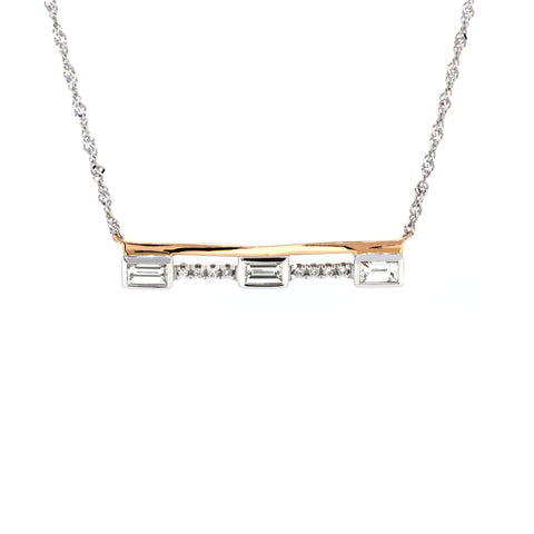 18K White & Rose Gold Diamond Necklace | 18K 白金及玫瑰金钻石项链