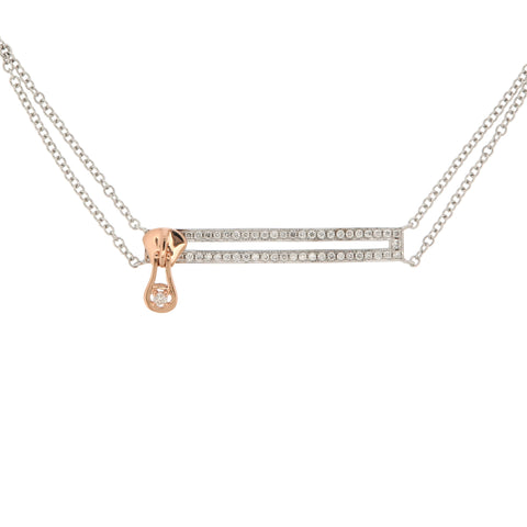18K Rose & White Gold Diamond Necklace | 18K 玫瑰金及白金钻石项链