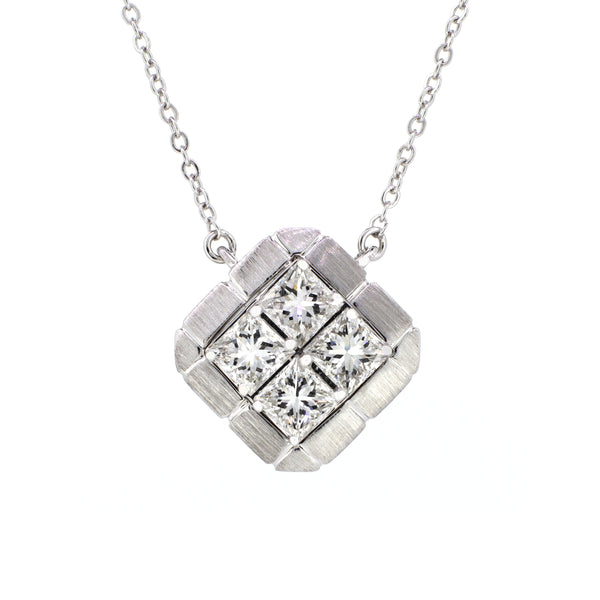 18K White Gold Diamond Necklace 18K 白金钻石吊坠项链 Jewellery Collection
