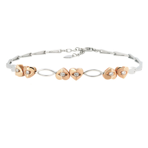 18K Rose & White Gold Diamond Bracelet | 18K 玫瑰金及白金钻石手链