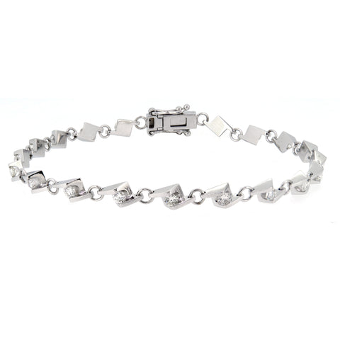 18K White Gold Diamond Bracelet | 18K 白金钻石手链