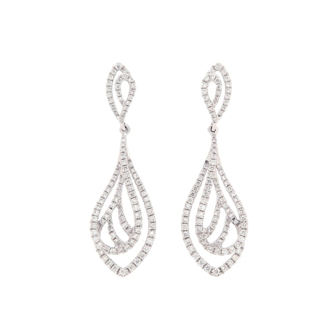 18K White Gold Diamond Earrings | 18K 白金钻石耳钉