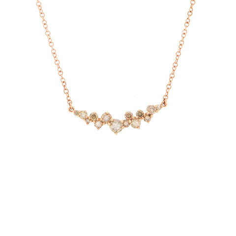 18K Rose Gold Brown Diamond Necklace | 18K 玫瑰金褐色钻石吊坠项链