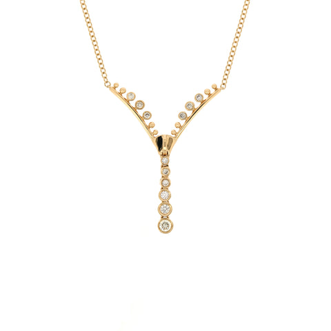 18K Yellow Gold Diamond Necklace | 18K 黃金钻石项链