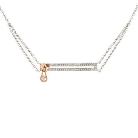 18K Rose & White Gold Diamond Necklace | 18K 玫瑰金及白金钻石项链