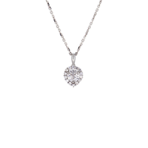 18K White Gold Diamond Pendant | 18K 白金钻石吊坠