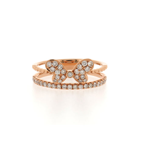 18K Rose Gold Diamond Ring | 18K 玫瑰金钻石戒指