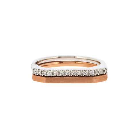 18K Rose & White Gold Diamond Ring | 18K 玫瑰金及白金钻石戒指