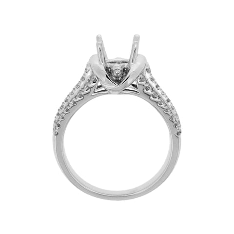 18K White Gold Diamond Ring Semi-Mounting | 18K 白金钻石戒托