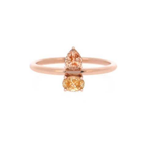18K Rose Gold Fancy Diamond Ring | 18K 玫瑰金彩钻戒指