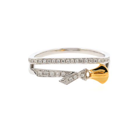 18K White & Yellow Gold Diamond Ring | 18K 白金及黃金钻石戒指