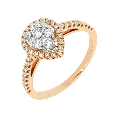 18K Rose & White Gold Diamond Ring | 18K 玫瑰金及白金钻石戒指